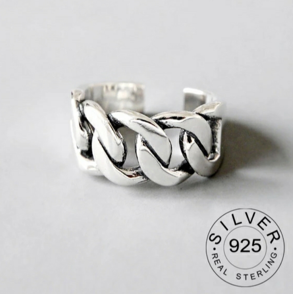 Beautiful Silver Braided Ring - image 2